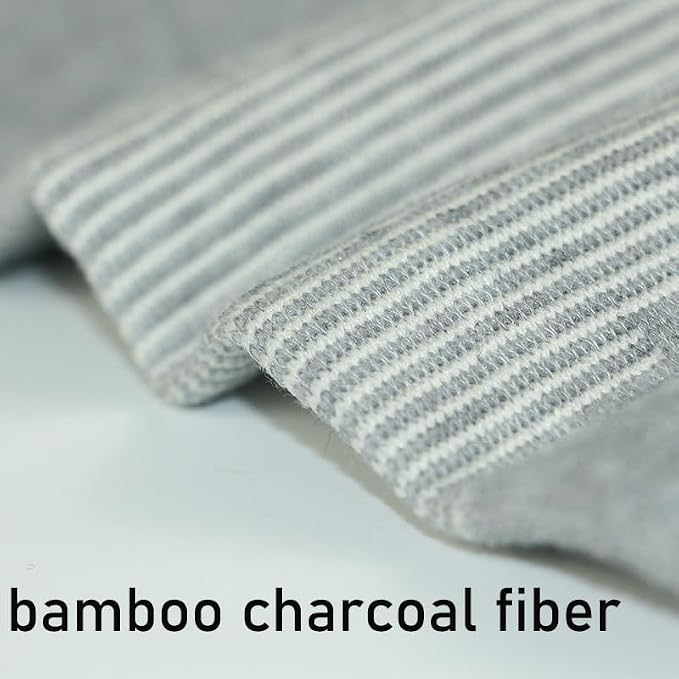 Bamboo Charcoal Knee Sleeve - Bamboo Knee Brace Bamboo Compression Knee Sleeve -Elastic Warm Knee Brace Bmboo Knee Sleeve for Arthritis (Gray, Large)