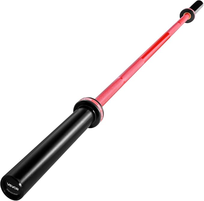 VEVOR 7FT/6FT/4FT Olympic Barbell Bar, Fits 2-Inch Weight Plates, Barbell Bar with Knurled Grip for Strength Training, Weightlifting, Squat, Deadlift, Bench Press, Curl, Overhead Press, 500lbs/700lbs/1000lbs Capacity
