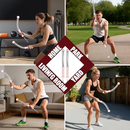 Weighted Ropeless Battle Ropes, Portable Cordless Battle Ropes with Poster | Heavy Duty Portable COCTN Battle Ropes for Strength Building, Cardio Fitness, Workout Equipment for Low-Impact Workout