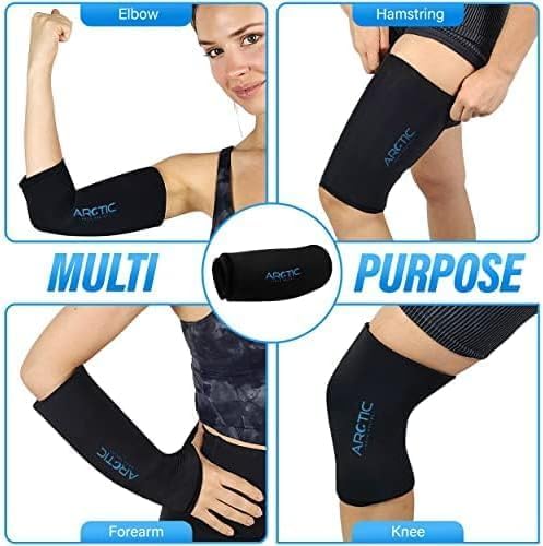 2 Pack - Premium Cold Therapy Compression Ice Sleeve, Knee Ice Pack Wrap for Injuries, Elbow, Quad & Hamstring Relief, Flexible & Reusable Cold Wrap Recovery for Meniscus, ACL, MCL, Ice & Heat Therapy