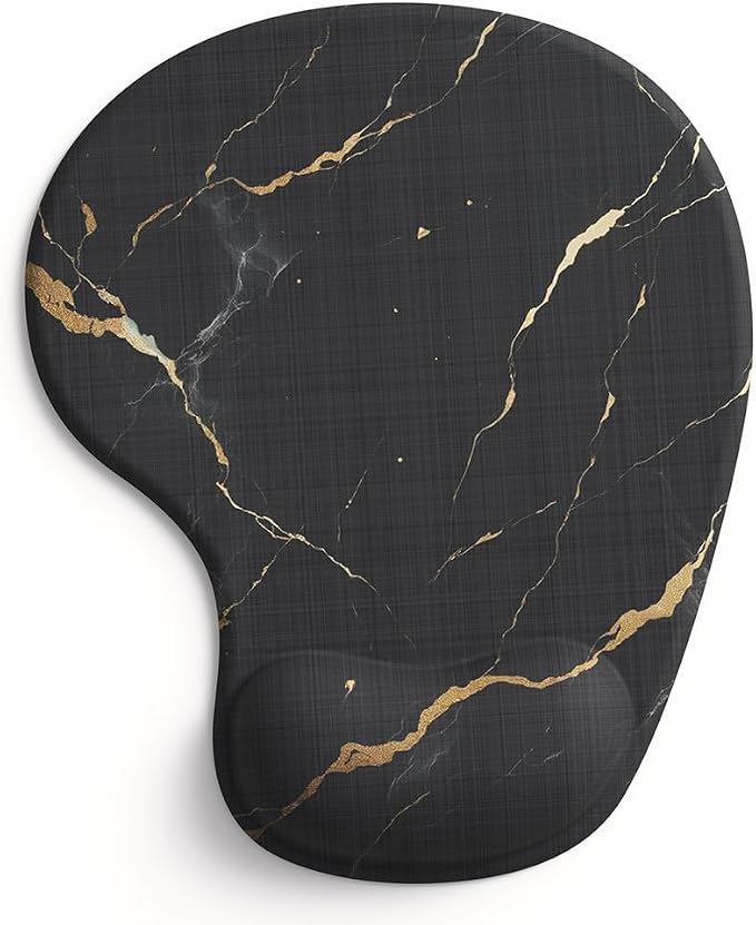 Office Mousepad with Gel Wrist Support - Ergonomic Gaming Desktop Mouse Pad Wrist Rest - Design Gamepad Mat Rubber Base for Laptop Computer -Silicone Non-Slip Special-Textured Surface (15MarbleB)