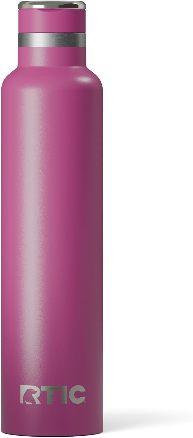 RTIC 26oz Journey Water Bottle, Ceramic Lined, Very Berry | Stainless Steel Metal, Insulated for Hot and Cold Drinks, Sports, Travel and Camping