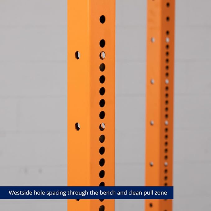 Titan Fitness X-3 Series 80" Orange Bolt-Down Power Rack, 36" Depth, Rackable 1650 LB Cage, 1.25" and 2" Pull Up Bars, Standard J-Hooks, Weight Plate Holders, Weightlifting and Strength Training