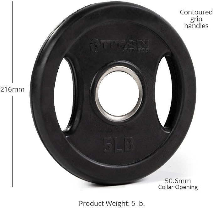 Titan Fitness Grip Plates, Cast Iron and Rubber Coating