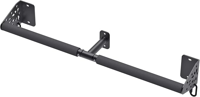 Kipika Wall Mounted Pull Up Bar - Heavy Duty 500 LB Capacity Doorway Chin Up Bar for Home Gym, Sturdy Steel Construction with Resistance Band Hooks | Hanging Exercise Bar for Full Body Workout