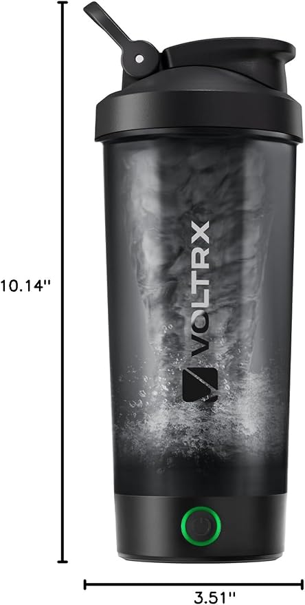 VOLTRX Protein Shaker Bottle, Merger USB C Rechargeable Electric Protein Shake Mixer, Shaker Cups for Protein Shakes and Meal Replacement Shakes, BPA Free, 24oz