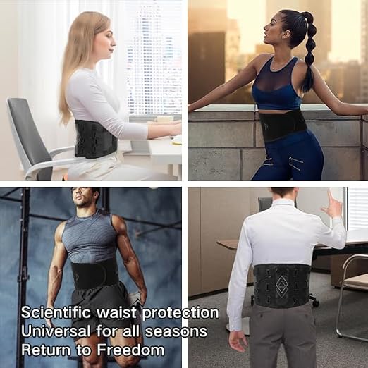 Back Brace for Lower Back Pain Women Men - 10x Maximum Compression and Adjustable - Lumbar Support Belt with 3D Pad - Ergonomic and Breathable 3D Material - for Herniated Disc,Sciatica (L)