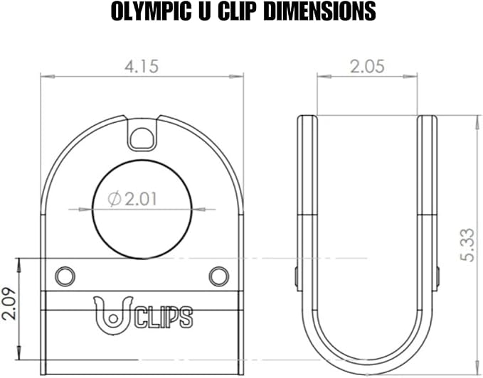Home Gym U Clip - Bar to Landmine Adapter, Belt Squat and T-bar Row Attachment, Dip Belt Hook, Dumbbell to Barbell Converter, Versatile Fitness Accessory (Olympic)
