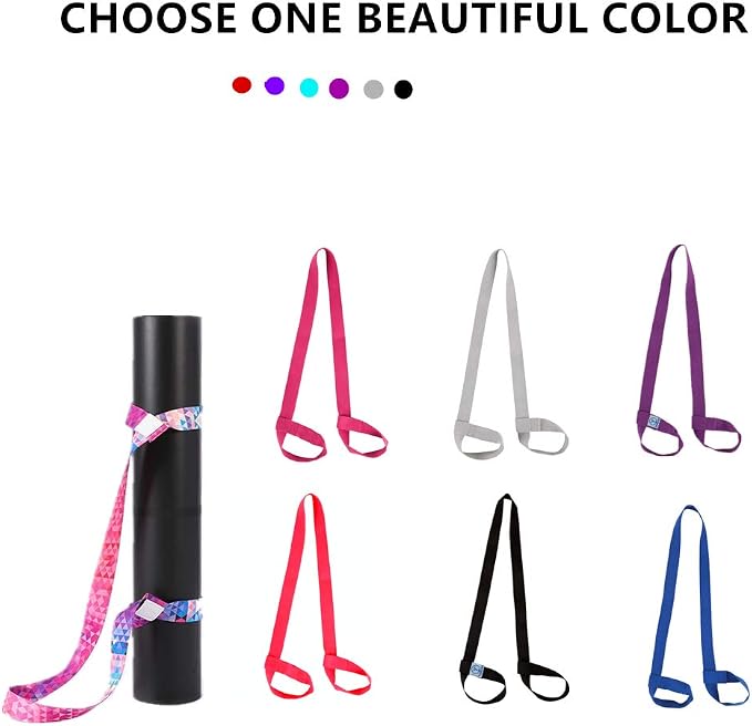 Yoga Mat Carrier Strap, Adjustable Thick Straps Sling for Carrying Large Mats, Stretching Band