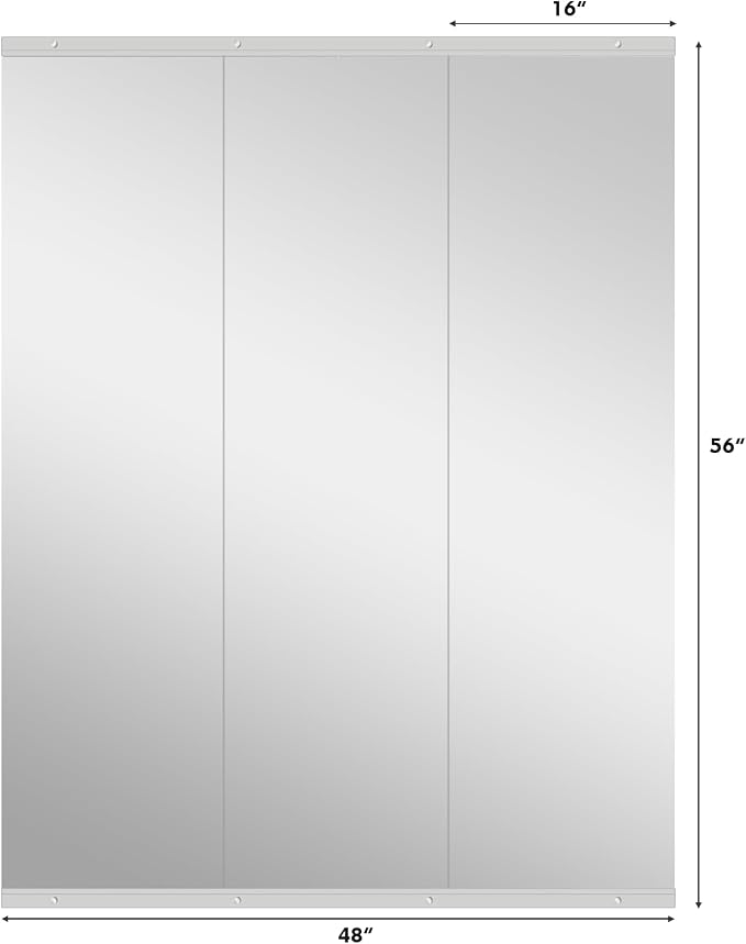 Snowdool Gym Mirror, 56''x16'' 3PCS Mirrors for Home Gym Wall Large, Full Body Mirror for Yoga, Garage, Dance Studio, Fitness, Anti-Rust, Tempered Glass,Frameless Wall-Mounted Workout Mirrors