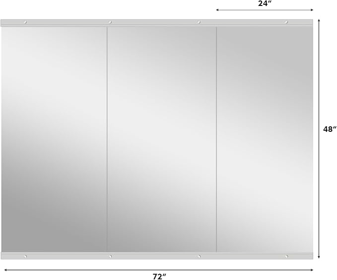 Snowdool Home Gym Mirror, 48''X24''(Each) -3PCS Full Body Mirror for Yoga, Garage, Dance Studio, Anti-Rust, Tempered Glass,Frameless Mirrors, Wall-Mounted Large Workout Mirrors