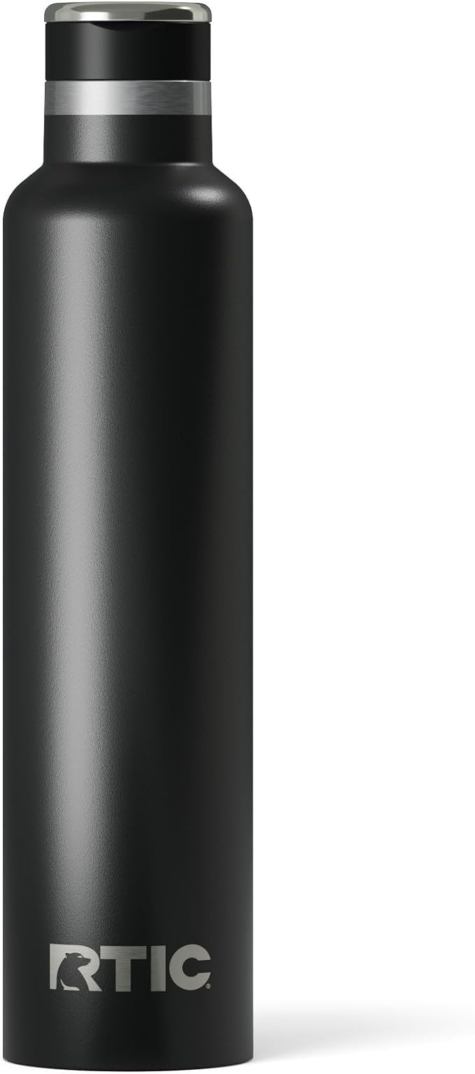 RTIC 26oz Journey Water Bottle, Ceramic Lined, Black | Stainless Steel Metal, Insulated for Hot and Cold Drinks, Sports, Travel and Camping