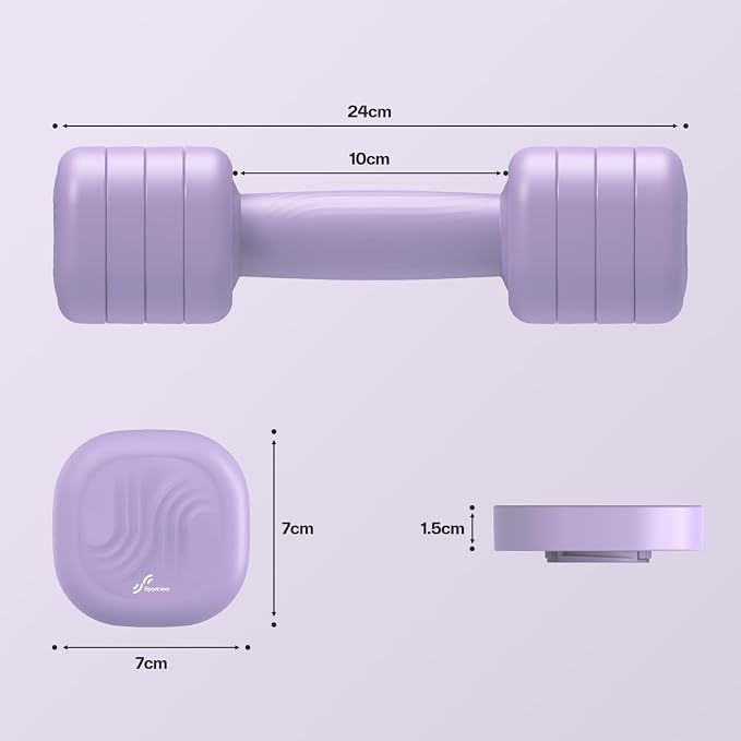 Adjustable Dumbbell Set of 2: Sportneer 4 in 1 Free Weights Dumbbells Set for Women, Hand Weights for Women at Home, Available in 5 lb × 2 and 10 lb × 2 Sets with Soft Rubber Handle for Home Gym Exercise Training