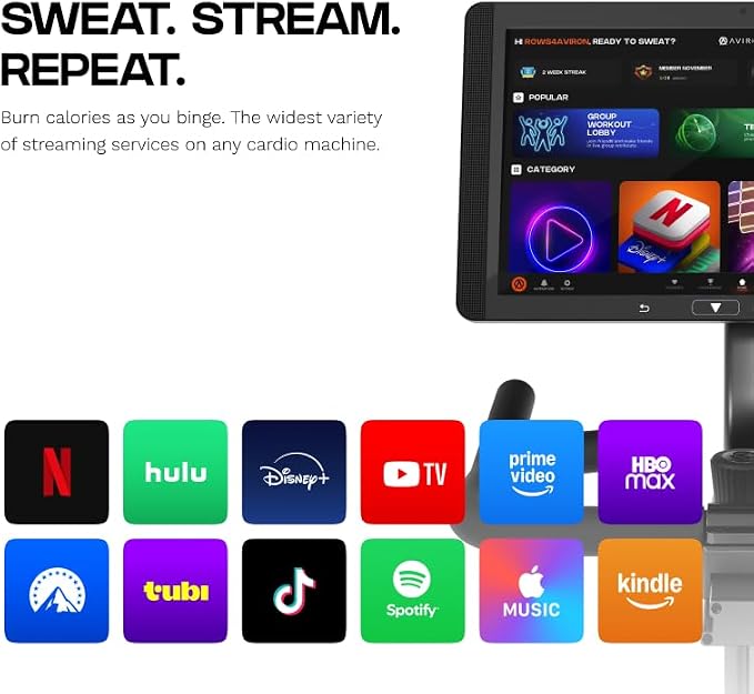 Strong Series Rower: 22" HD Touchscreen, Dual Air & Magnetic Resistance up to 100 lbs. Game-Based Workouts, Streaming, Compact Design, Black