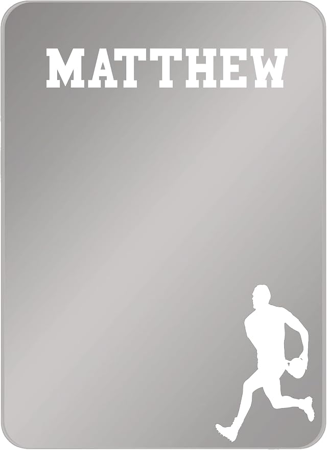 Personalized Sports Player Fan Team Club Locker Mirror Magnet – Back to School Decor, Colorful Magnetic Organizer Accessory for Gym, Home, Office & Refrigerator (Rugby)