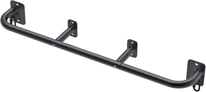 SELEWARE 32"/36" Wall Mount Pull Up Bar Joist Mount Chin Up Bar for Doorway | Heavy Duty Steel Construction Support 450 lb, w/Resistance Band Hooks, Fits 32"/36" Wall Studs for Home Gym Strength Training