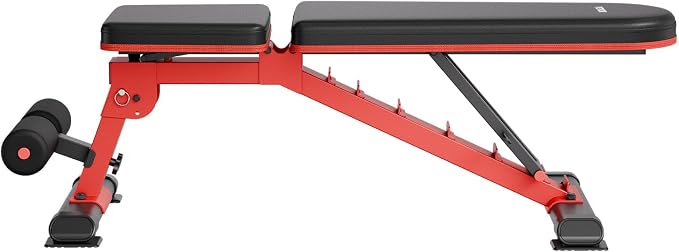 VEVOR Weight Bench, 1200lbs Heavy Duty Stable Weight Bench Press for Full Body Workout, Adjustable Exercise Sit up Bench for Home Gym Strength Training, Flat Bench with Quick Folding & Fast Adjustment