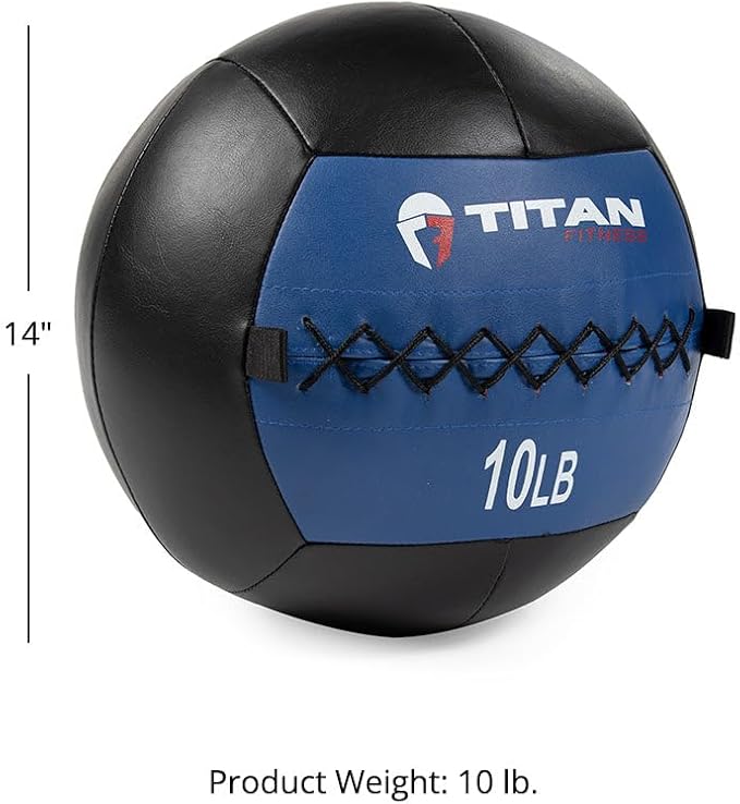Titan Fitness Soft Leather Medicine Wall Ball Durable, Endurance, Cardio, Core Strength