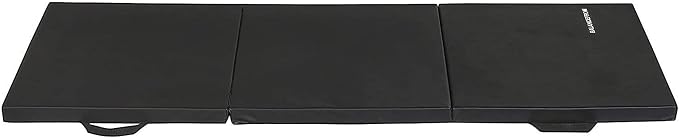 BalanceFrom 6x2 Feet 3-Panel Folding Gymnastics Mat – 2-Inch Thick Pad with Vinyl Surface and Carrying Handles for Tumbling, Yoga, Pilates, Home Workouts, and Martial Arts