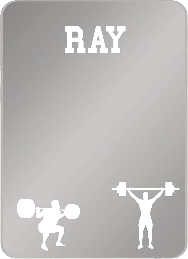Personalized Sports Player Fan Team Club Locker Mirror Magnet – Back to School Decor, Colorful Magnetic Organizer Accessory for Gym, Home, Office & Refrigerator (Weightlifting Male)