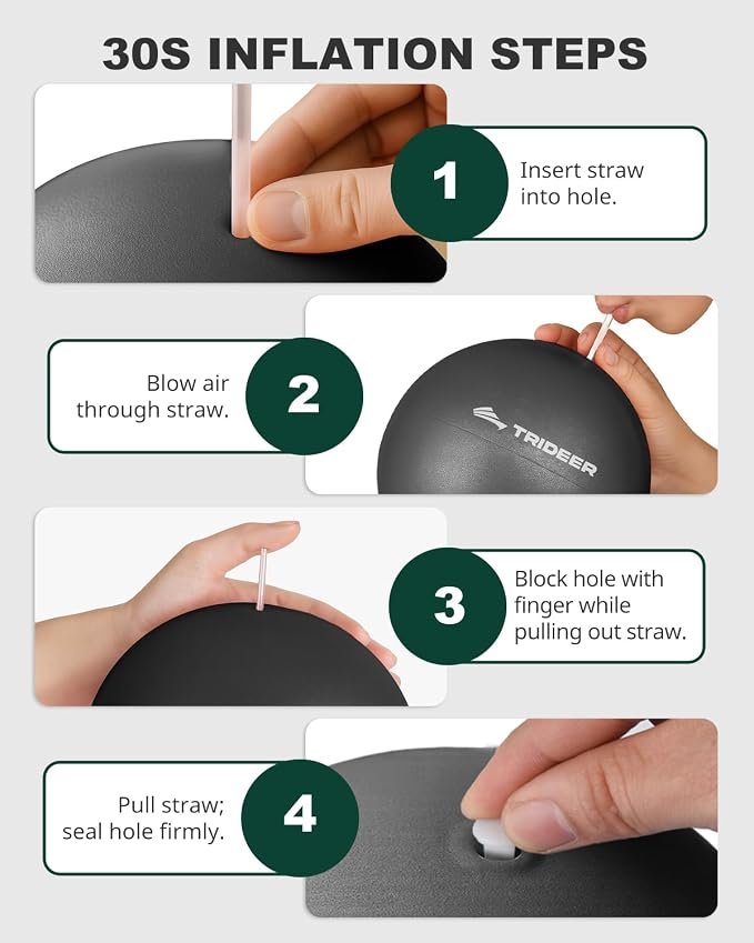 Trideer 9-Inch Pilates Ball, Small Exercise Ball Pilates Equipments for Yoga, Physical Therapy, Pregnancy, Postpartum, Core Training, Balance, Stability and Stretching
