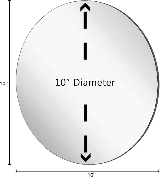 Marketing Holders Acrylic Mirror Round 10 Inch Lightweight Reflective Frameless Disc for Elegant DIY Wedding Centerpieces Home Decor and Unique Mirrored Decorative Gallery Walls