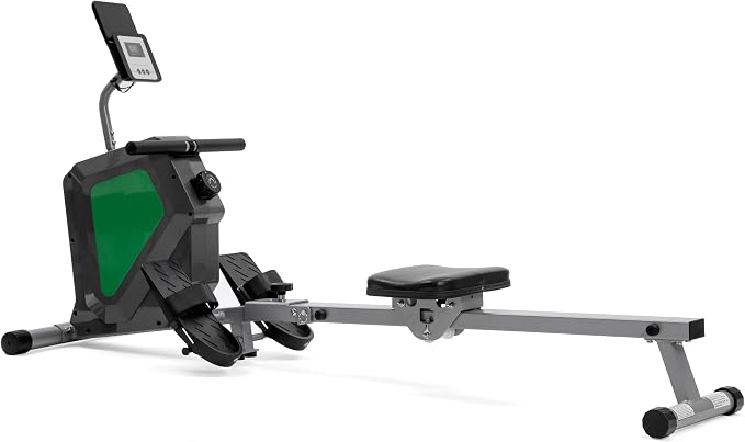 Magnetic Rowing Machine, Quiet Foldable Rower with 8-Level Resistance, LCD Monitor & Tablet Holder, Full-Body Low-Impact Cardio Equipment, Optional 2-in-1 Strength Training