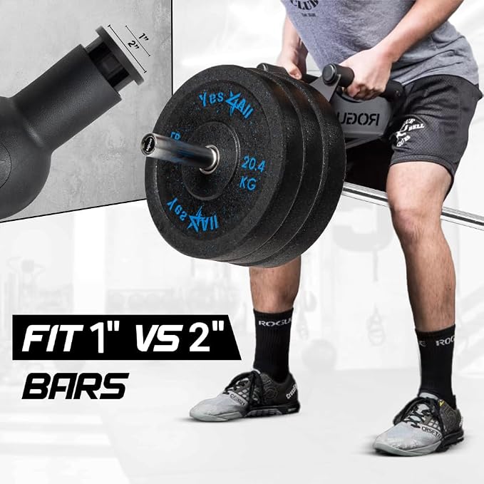 Yes4All Exercise Machine Adjustable T Bar Row Attachment, D Row Handle/Landmine Handle Attachment with Textured Rubber Handles