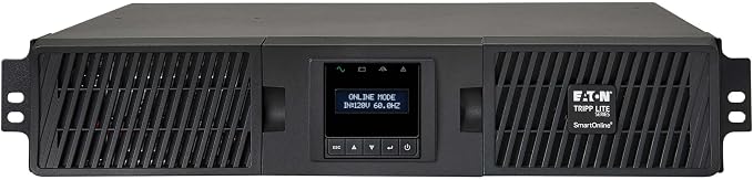 Eaton Tripp Lite Series SmartOnline 2000VA UPS, Pure Sine Wave Double-Conversion, 1800W, 2U Rack/Tower, Extended Run, Network Card Included, LCD, 2 Year Warranty & $250,000 Insurance (SU2200RTXLCDN)