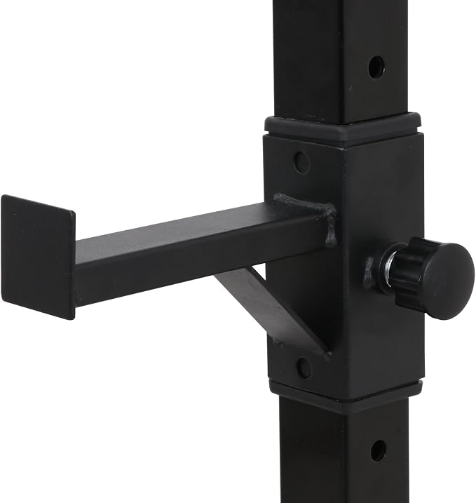 Pair of Adjustable Squat Rack 40inch-66inch Barbell Bracket Solid Steel Free Press Bench, Home Gym Portable Dumbbell Racks Stands, Family Sports Fitness Equipment,Black