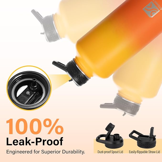 DYSANKY Insulated Water Bottle | Thickened Stainless Steel for Gym and Hiking with Straw, Carrier Bag, Handle Strap | BPA-Free 87 oz