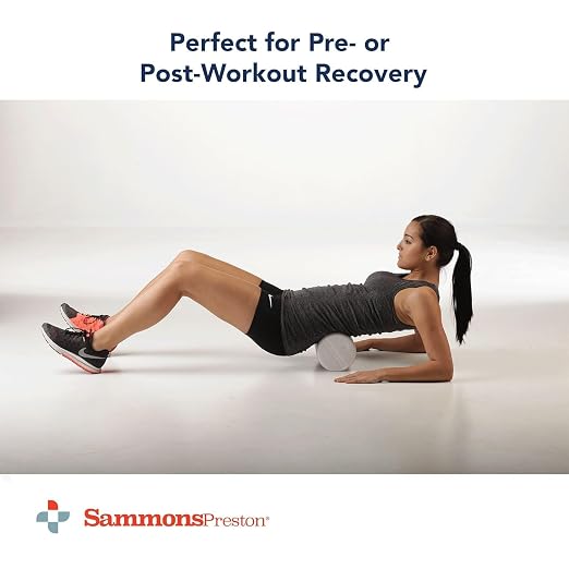 Sammons Preston Foam Therapy Roll, Back Roller, Exercise, Muscle, Yoga, 3" | High-density round foam roller for exercise, massage, balance, yoga and physical therapy