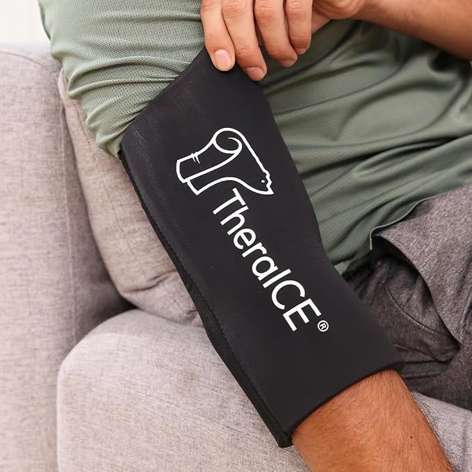 TheraICE Elbow Ice Pack Wrap, Compression Sleeve for Tennis & Golfers Elbow | Forearm & Arm Ice Sleeve for Bursitis, Tendonitis Relief, Reusable Cold Pack, Women & Men