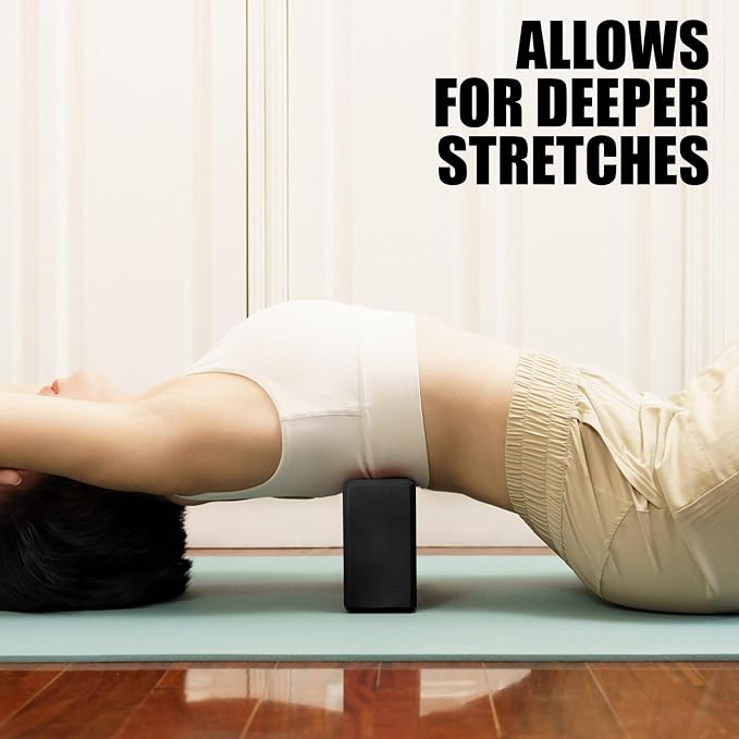 Septo 2 Pcs Yoga Blocks, 9x6x3 Inch Foam Blocks for Pilates | High density EVA foam Yoga Props lightweight non-slip surface for meditation stretching balance training