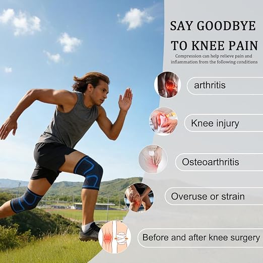 Knee Brace for Women & Men - Knee SupportSleeve for Running (Dark Blue)