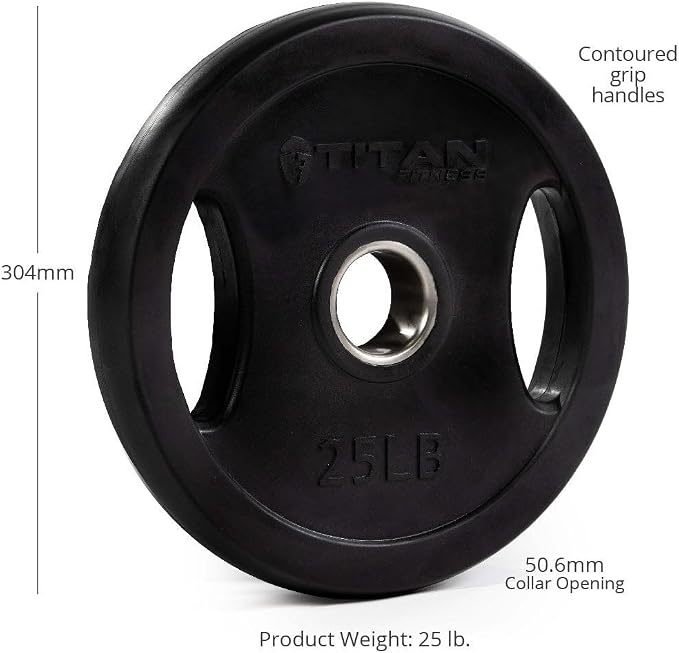 Titan Fitness Grip Plates, Cast Iron and Rubber Coating