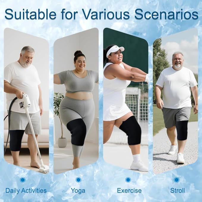 King Mills Plus Size Knee Ice Wrap for Women and Men.5XL | Extra Large Freeze Sleeve for Knee Replacement Recovery, Bursitis Relief, Arthritis, ACL & Meniscus Tear Relief