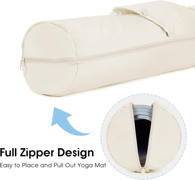 sportsnew Yoga Mat Bag, Full Zip Cargo Yoga Mat Carrier Bag with Drawstring Water Bottle Pocket and Bottom Wet Pocket, Exercise Yoga Mat Carrier Holder Multi-Functional Storage Bag Patent Pending