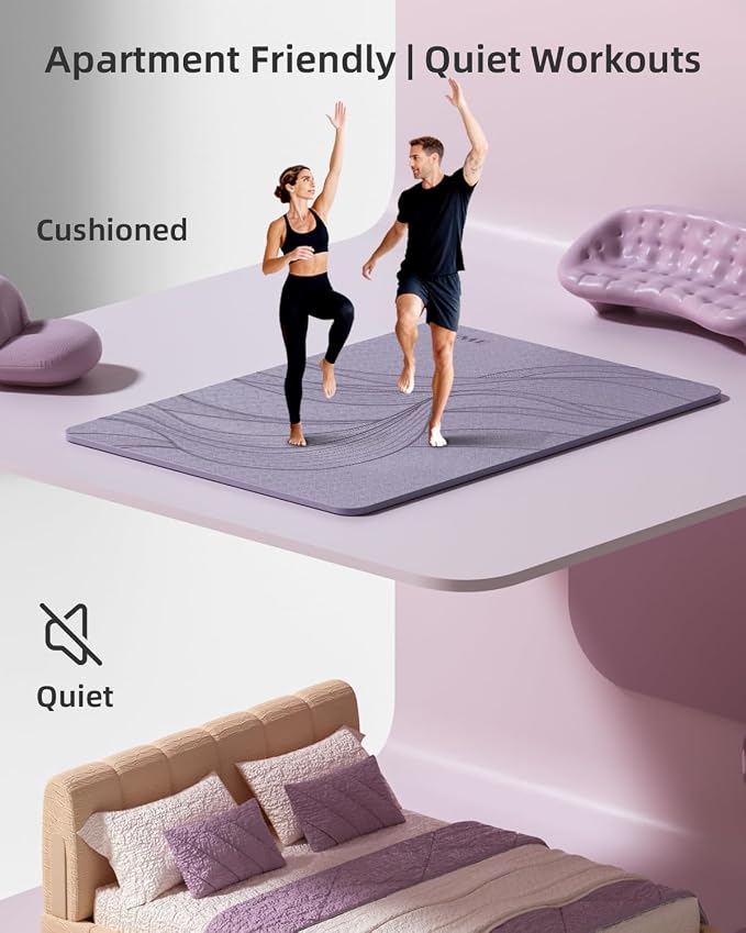 Large Yoga Mat (75.5"x47.6"x0.4"๏ผExtra Wide & Thick 10mm | Non-Slip Exercise Mat, High-Density TPE Mat for Yoga Pilates & Home Gym Workouts