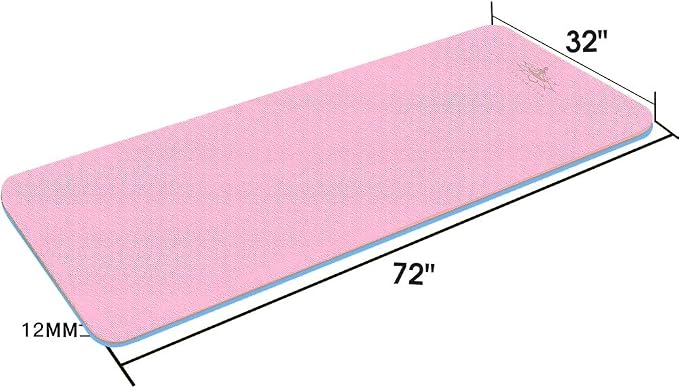 Hatha Yoga Extra Thick TPE Yoga Mat - 72"x 32" Thickness 1/2 Inch -Eco Friendly- With High Density Anti-Tear Exercise Mats For Home Gym Travel & Floor Outside