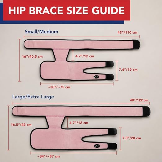 Dr. Arthritis Hip Brace, Adjustable Sciatic Nerve Brace & Stabilizer for Pulled Muscles & Injury Recovery, Hamstring Compression Sleeve Support, Sciatica Pain Relief Devices for Men & Women (Pink, S/M)
