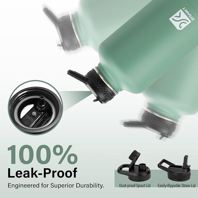 DYSANKY Insulated Water Bottle | Thickened Stainless Steel Vacuum Metal | Portable Sports Half Gallon Large Water Jug for Gym and Hiking with Straw, Carrier Bag, Handle Strap | BPA-Free 64 oz