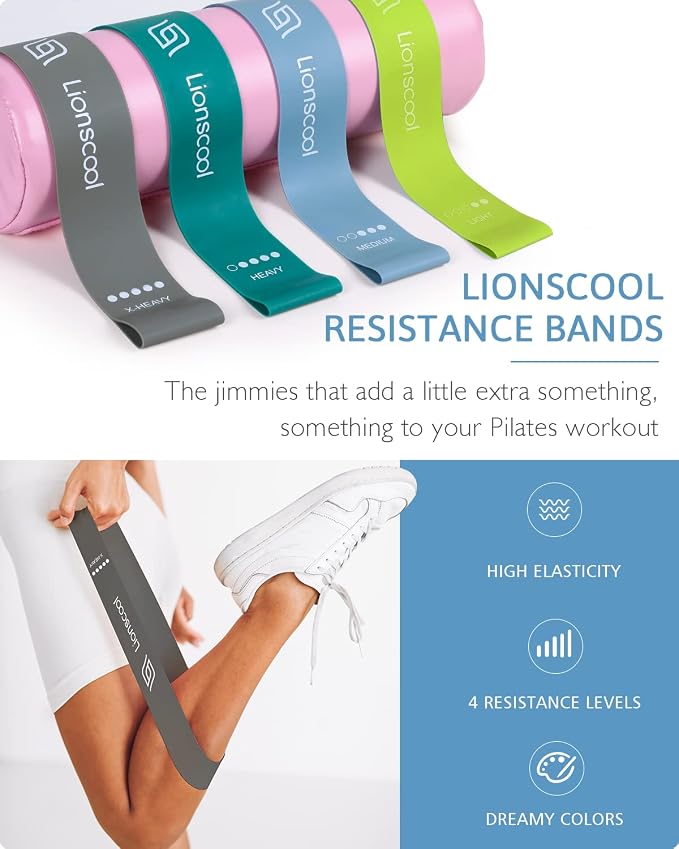 Pilates Ring Set 14" Magic Circle, 9" Mini Ball, Resistance Bands | Foam-Padded Fiberglass Pilates Ring, 400 lb Anti-Burst Ball, Latex Bands, Guide & Bag, Pilates Equipment Kit for Home Workout