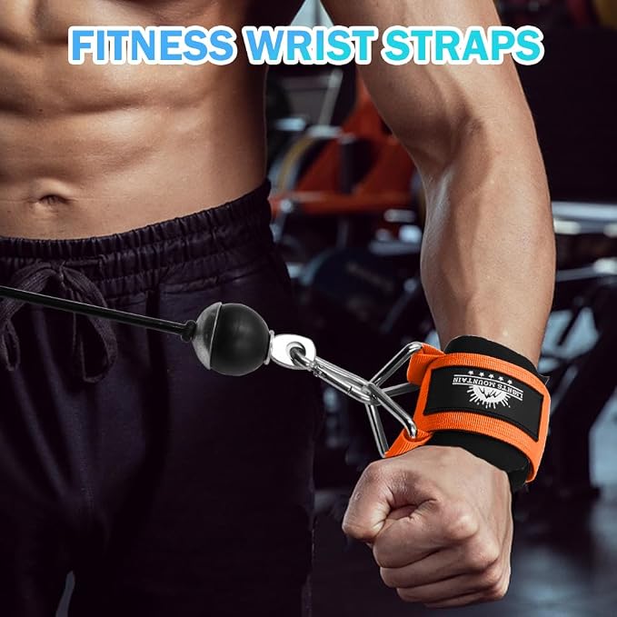 Wrist Cuffs for Cable Machines – Padded & Adjustable Straps for Lateral Raises, Tricep Pushdowns & Strength Training