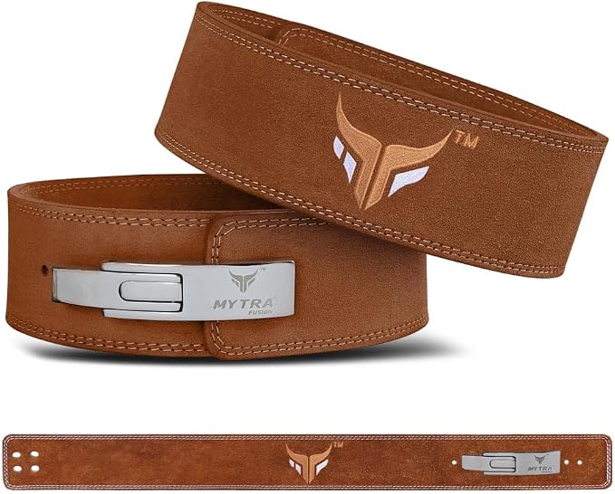 Mytra Fusion Weight Lifting Belt for Men and Women Gym Belt 10MM Thick and 4" wide 100% Genuine Leather Workout Belt for Weightlifting, Powerlifting, Gym, Training and Bodybuilding