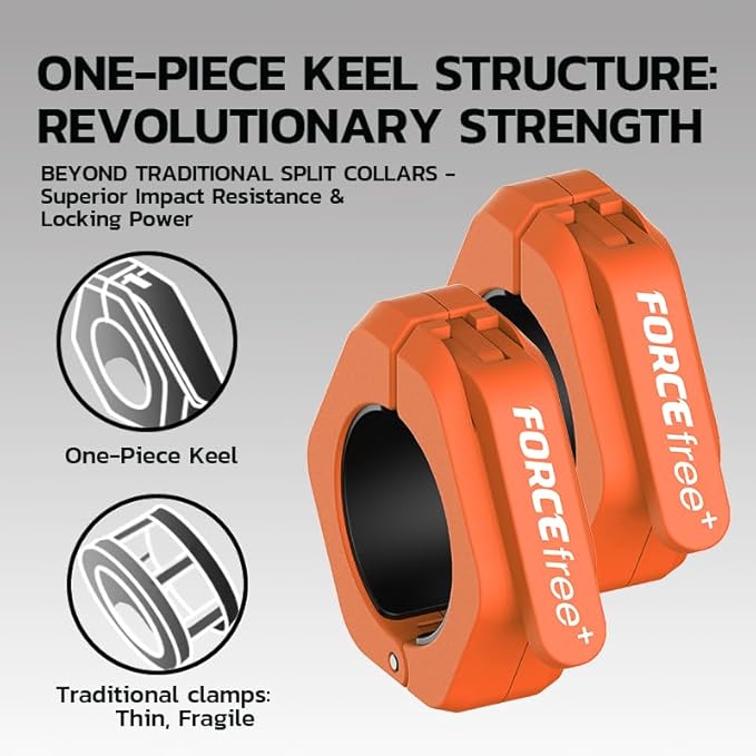 Barbell Clips (Pair), Barbell Clamps, Quick Release Olympic Barbell Clamps with Anti Slip TPR Grip, Barbell Collars for Secure Weightlifting & Powerlifting