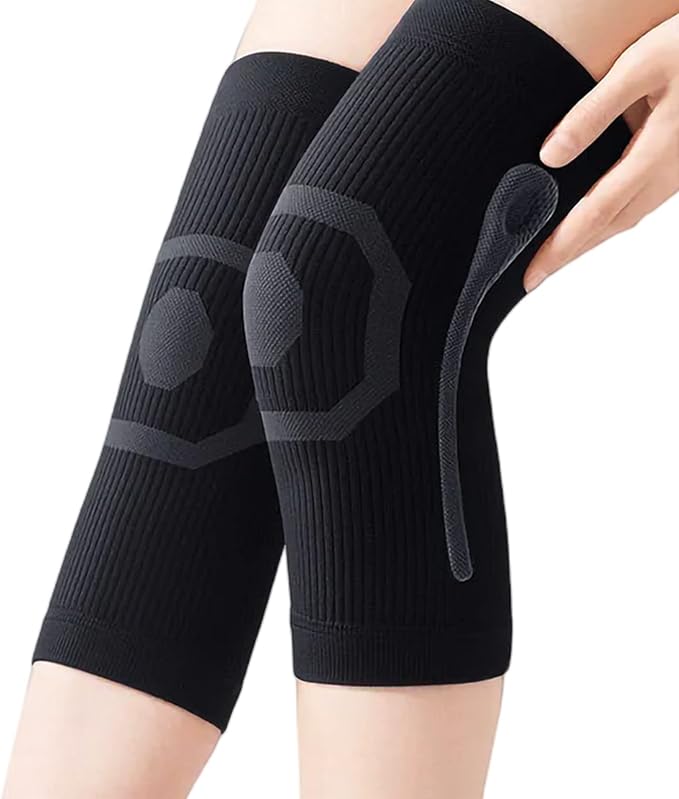 JUMISEE (One Pair Cotton Knee Sleeves for Knee Support, Circulation Improvement & Pain Relief Compression Knee Brace