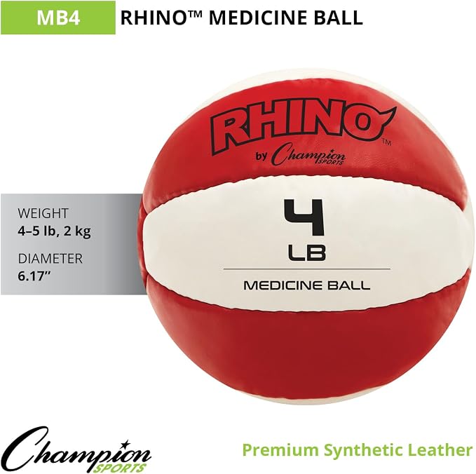 Champion Sports Leather Medicine Balls – Durable Weighted Balls for Strength, Core & Conditioning Training
