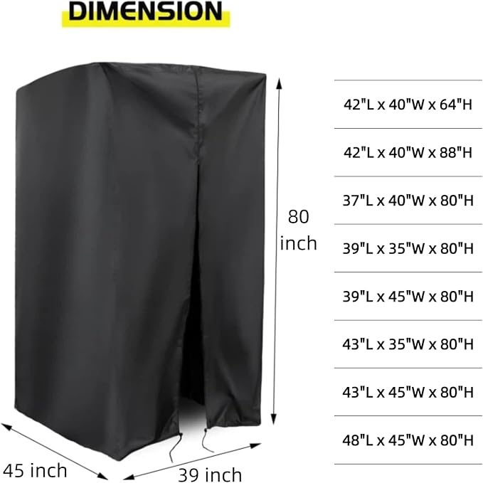 39 Inch Pull Up Bar Station Cover for Power Tower,Pullup Dip Station Cover | 39x45x80,Waterproof Dustproof Heavy Duty Oxford Fabric Cover with Zipper,for Free Standing Workout Fitness Machine