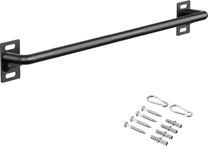 Wall Mounted Pull Up Bar, Chin Up Bar for Home Gym Strength Training | PAPABABE Sturdy Anti-Slip, Knurled Grip, Quick Install, Multi-Grip Versatile, Wall-Mounted Space-Saver 500 Weight Capacity